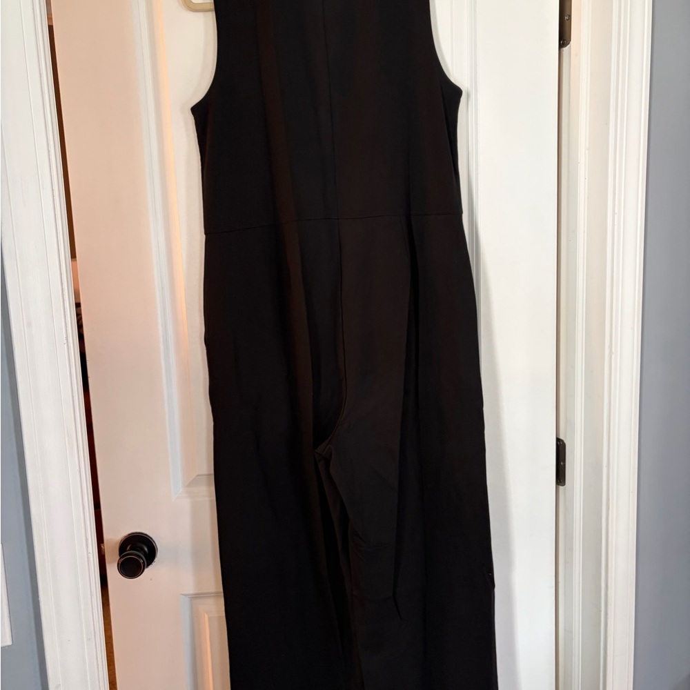 Eileen Fisher Washable Flex Ponte V- Neck Jumpsuit - Picture 3 of 10
